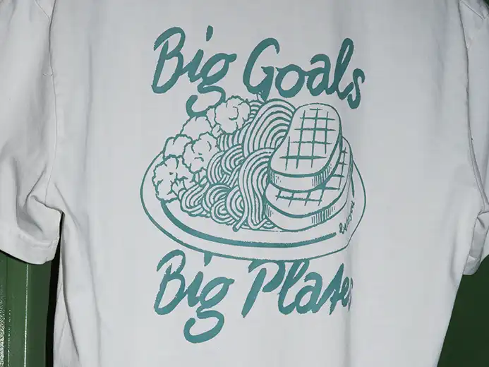 betteryou Rücken-Print Detail Big Goals Big Plates blaenk studio