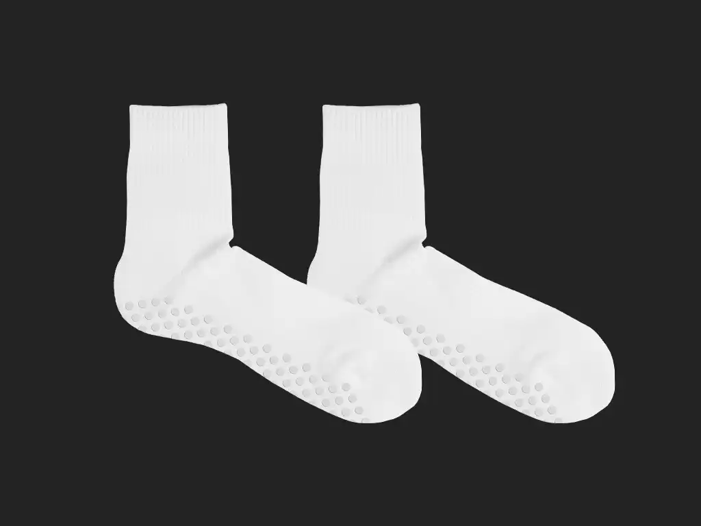 grip socks, auf denen dein studio steht.